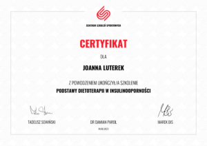 certyfikat insulinoopodrnosc